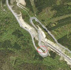 Ortofoto de la denominada �revuelta txikia� en la carretera N1 en el puerto de Etxegarate (T.M. Idiazabal).