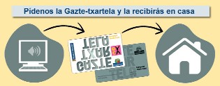 Pídenos la Gazte-txartela y la recibirás en casa
