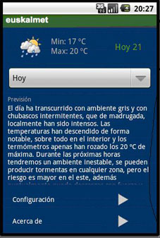 Pantalla de informaci�n