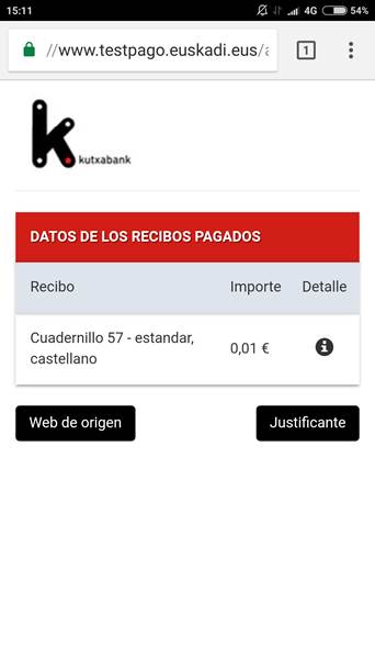 Ejemplo pantallas pago Responsive