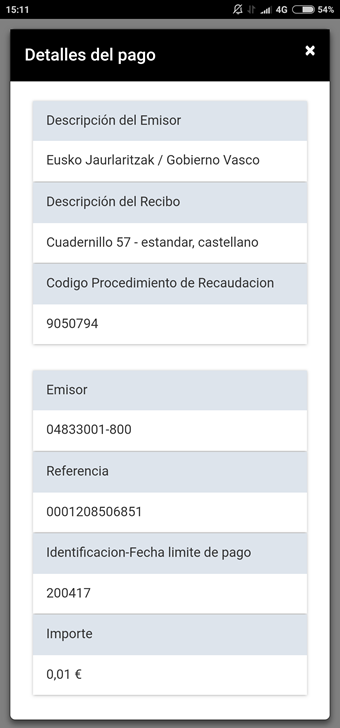 Ejemplo pantallas pago Responsive