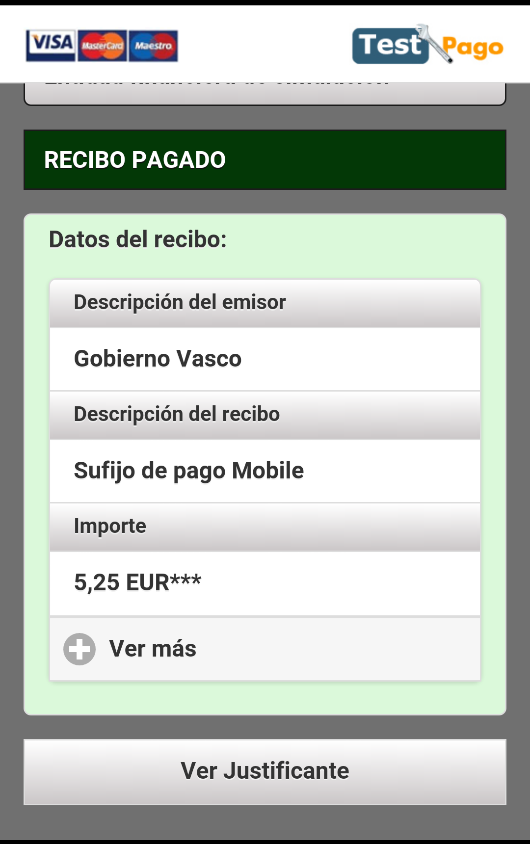 Ejemplo pantallas pago movilizado