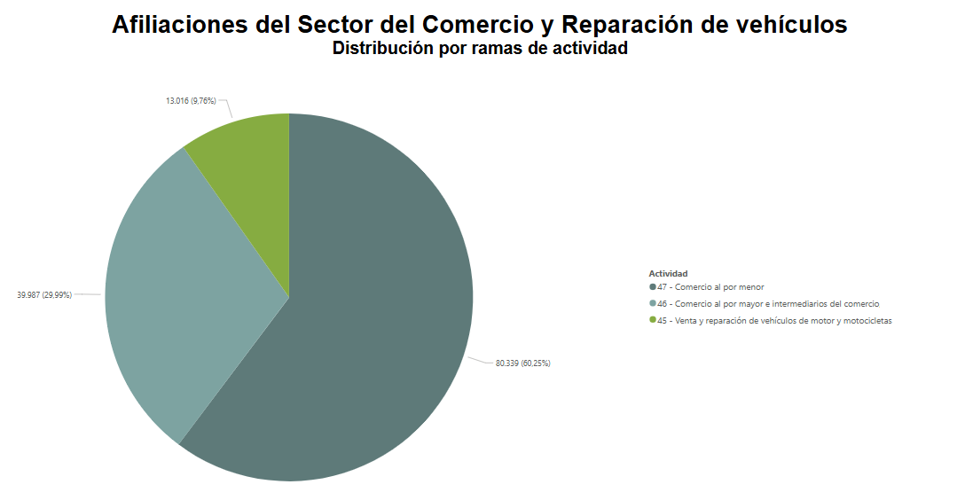 Afiliaciones del sector del Comercio y Reparación de vehículos