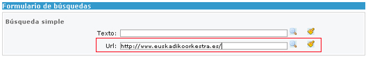busqueda por url en Ondarenet