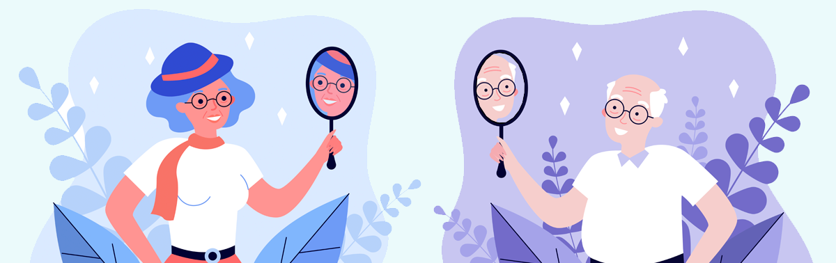 Imagen adultos ante el espejo