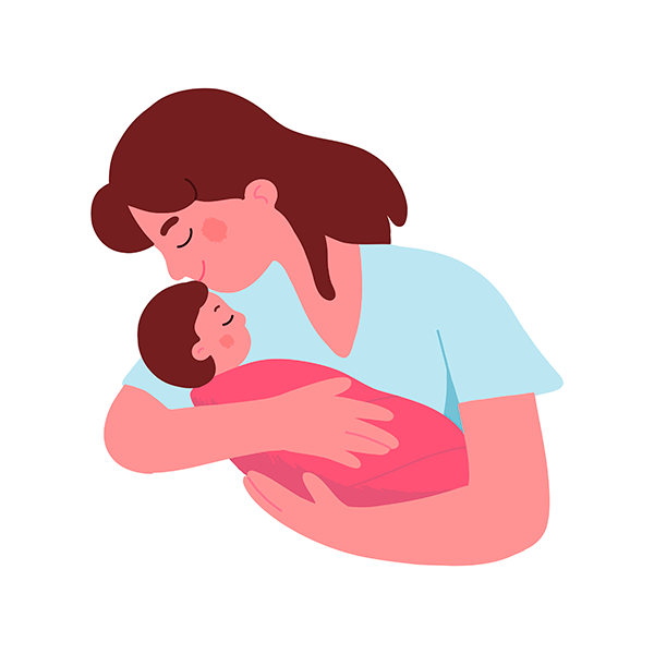 Madre acariciando un beb&eacute;