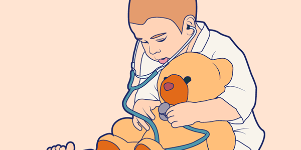 Ni&ntilde;o con peluche
