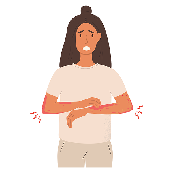 Emakume gazte baten irudia besoetan hazka