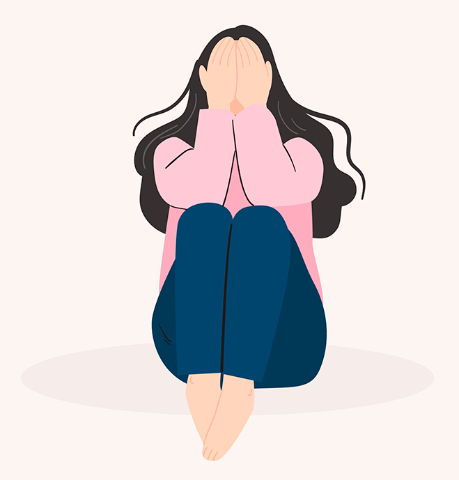 mujer tap&aacute;ndose la cara