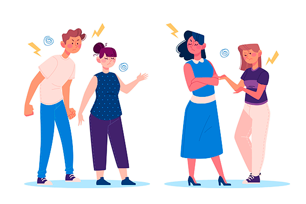 Imagen parejas discutiendo