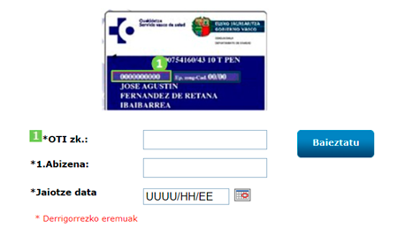 Aplikazioaren pantailaren irudia. Identifikatu