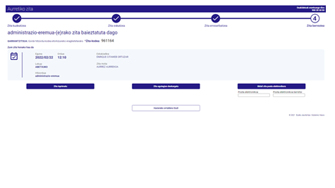 Aplikazioaren pantailaren irudia. Gorde zitaren kodea