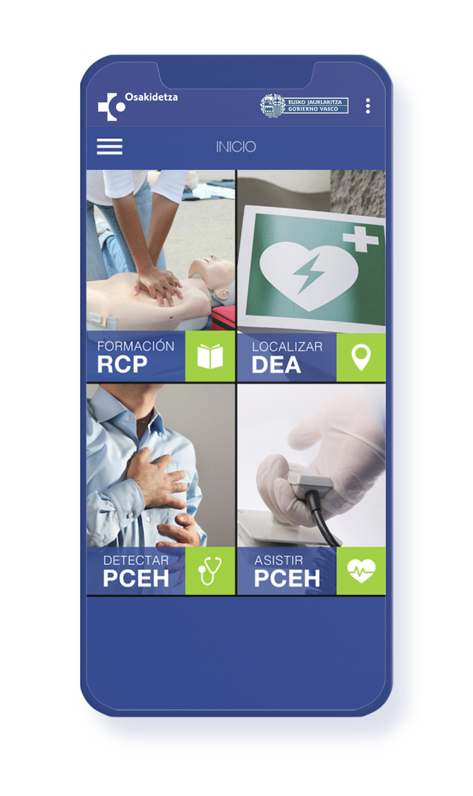 Pantalla app Ayuda Parada Cardiaca