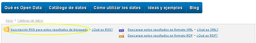 Opción de Suscribirse a una búsqueda en los resultados de búsqueda