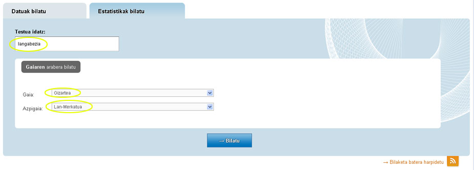 Langabezi hitza idatzi eta Lan Merkatu gaia aukeratu