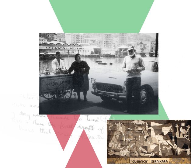 Hemingway tomando un helado