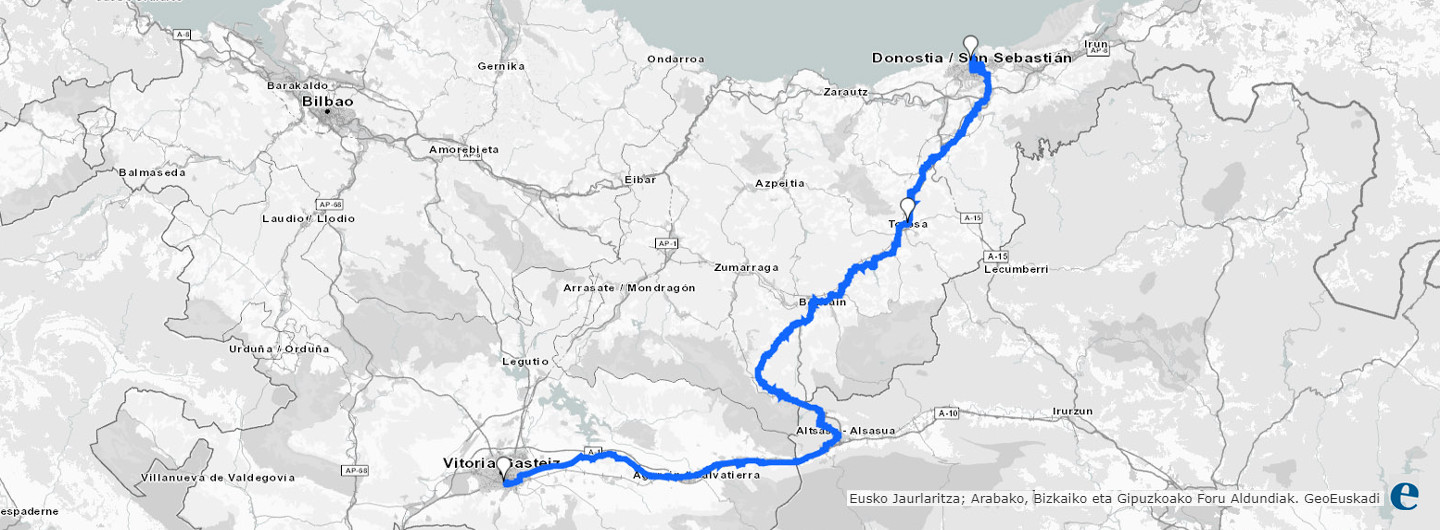 Ruta Vitoria-Gasteiz a San Sebasti&aacute;n