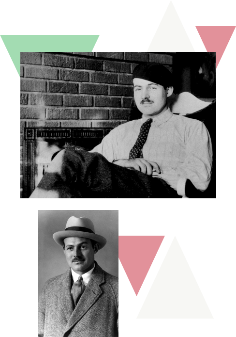 Hemingway posando con txapela y sombrero