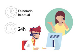 Persona atendiendo telefonicamente