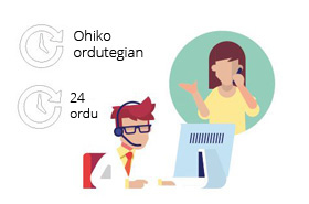 Pertsona bat telefonoz arreta ematen