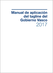 Portada del Manual de aplicación del tagline del Gobierno Vasco
