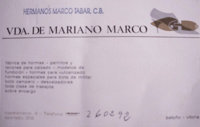 Tarjeta de visita de Hermanos Marco Tabar.