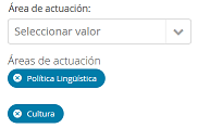 &Aacute;reas de actuaci&oacute;n seleccionadas