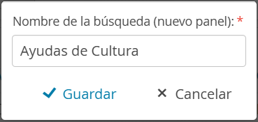 Guardar b&uacute;squeda en un panel
