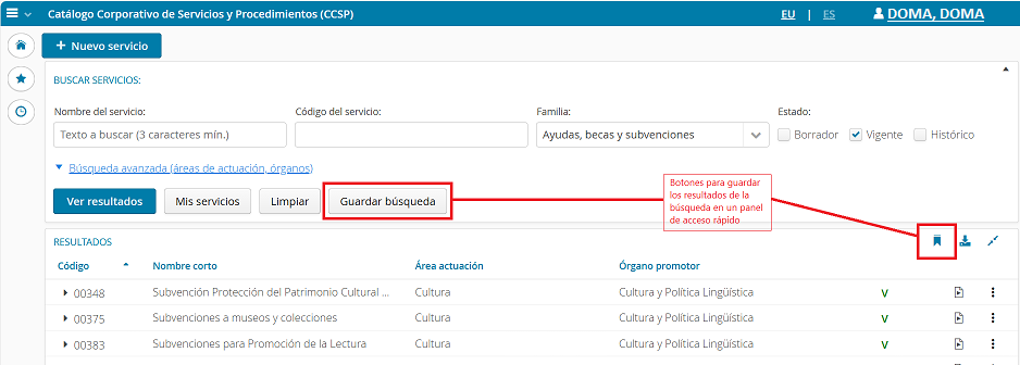 Guardar la b&uacute;squeda