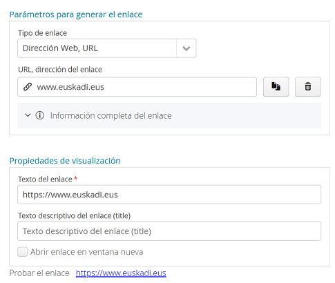 Generador de enlaces