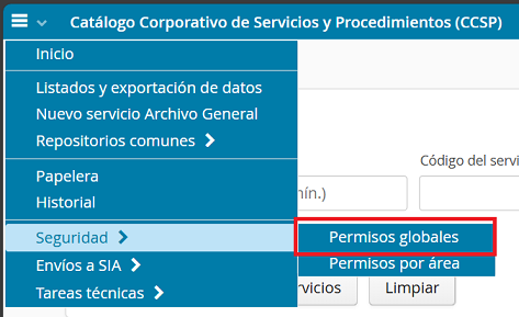 Permisos globales