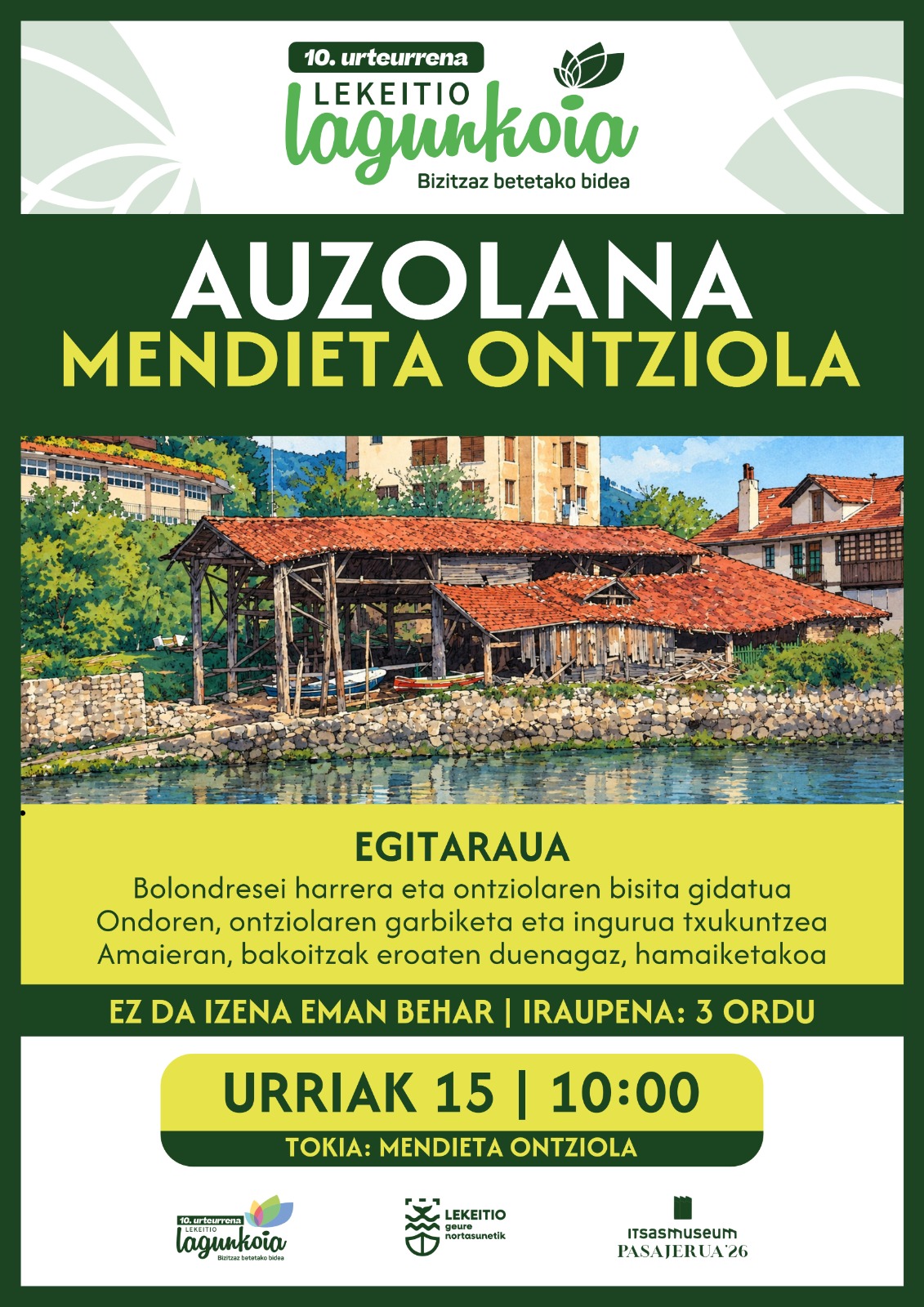 Lekeitio Lagunkoia organiza su auzolan mensual en el astillero Mendieta