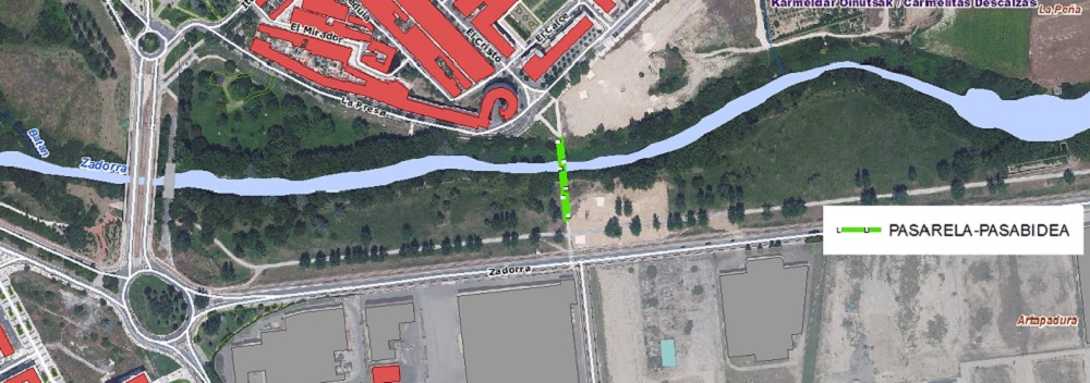 Planos de las obras de la pasarela en Abetxuko