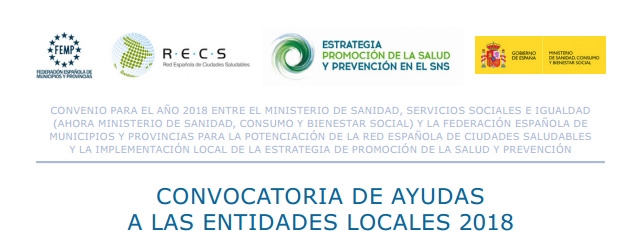 (es) Red de ciudades saludables: convocatoria de ayudas a entidades locales