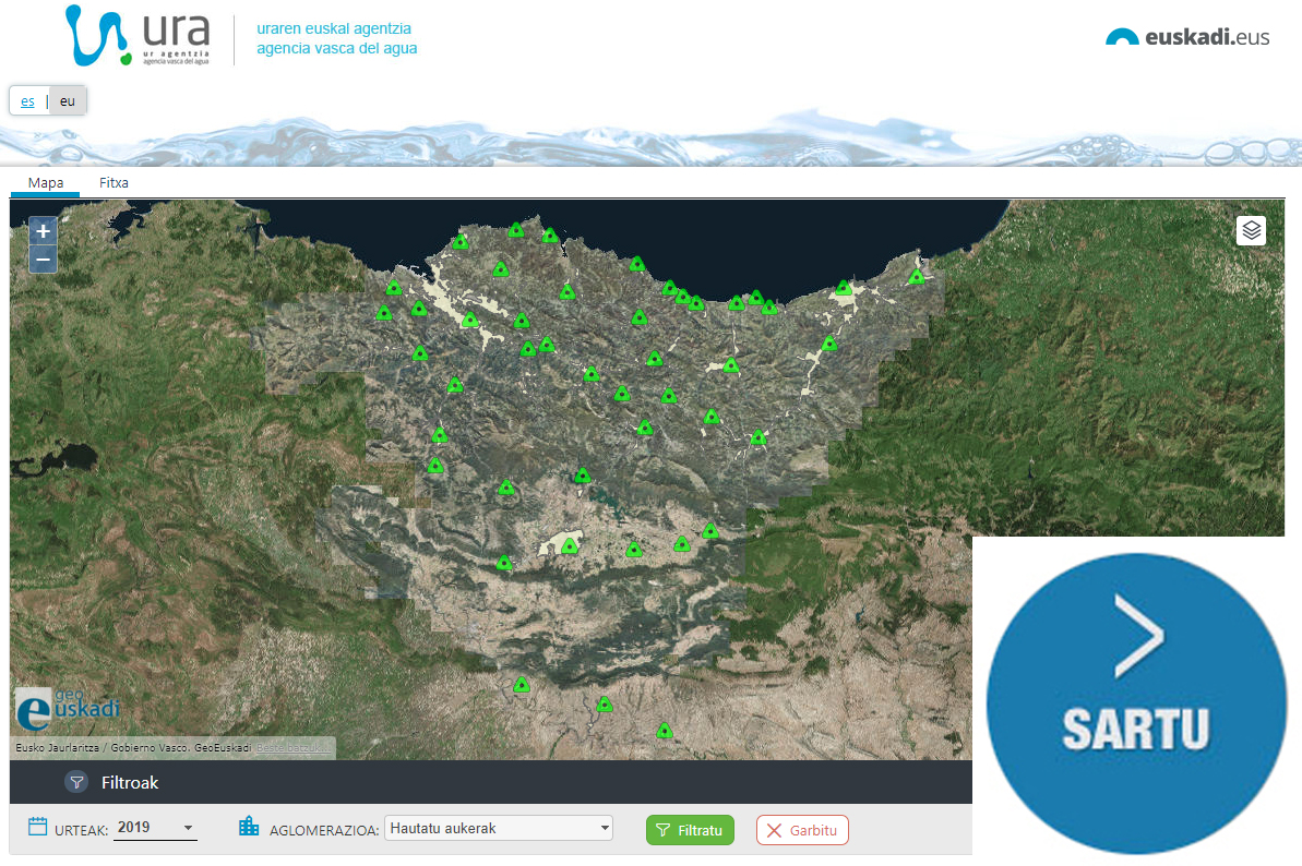 EAEko 45 saneamendu-sistema nagusien isurketen analisi-emaitzak