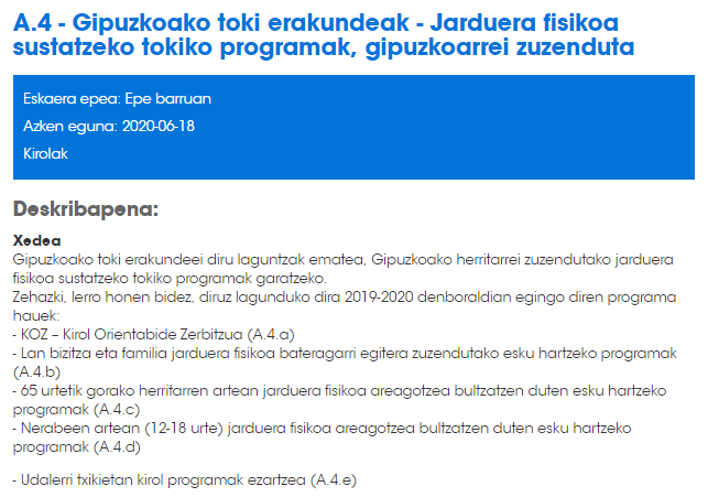 Irudia - Gipuzkoako Foru Aldundiko A4 dirulaguntza