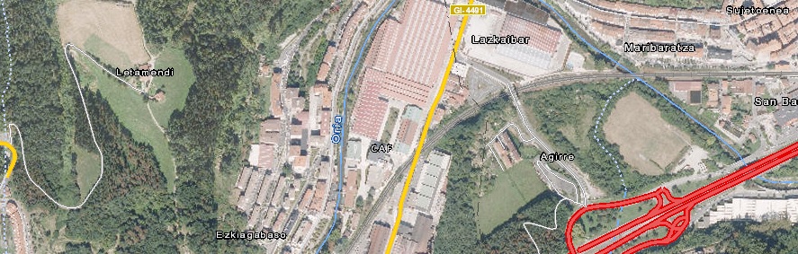 Mapa de localizaci&oacute;n de las obras de defensa ante las crecidas del Oria