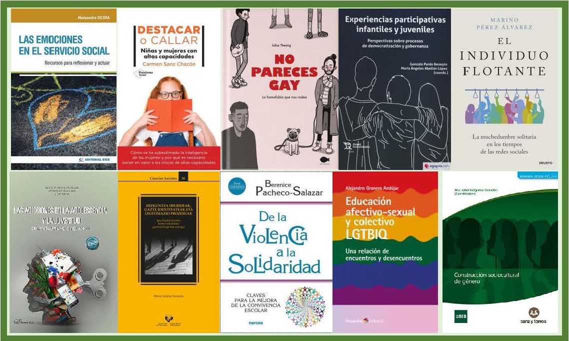 Selecci&oacute;n de libros adquiridos en el centro de documentaci&oacute;n del Observatorio Vasco de la Juventud en 2023