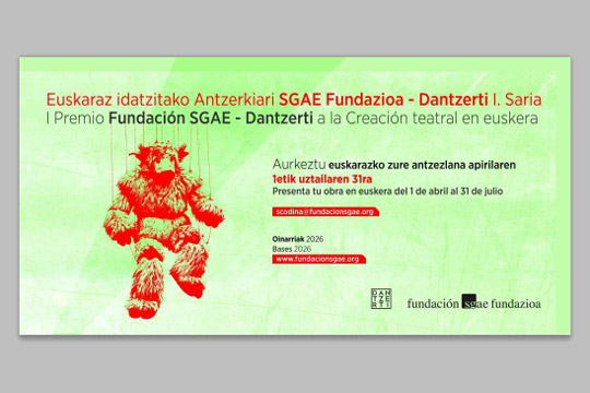 SGAE Fundazioa - Dantzerti Saria 2026 euskaraz idatzitako antzerkiari