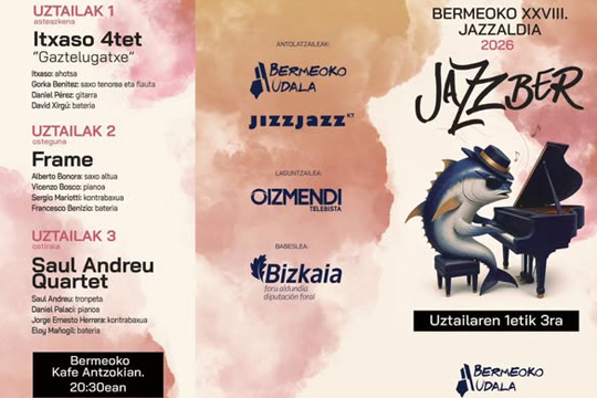 Jazzber jaialdiak kalitatezko jazza dakar Bermeora uztailaren 1etik 3ra Jazzber jaialdiak kalitatezko jazza dakar Bermeora uztailaren 1etik 3ra