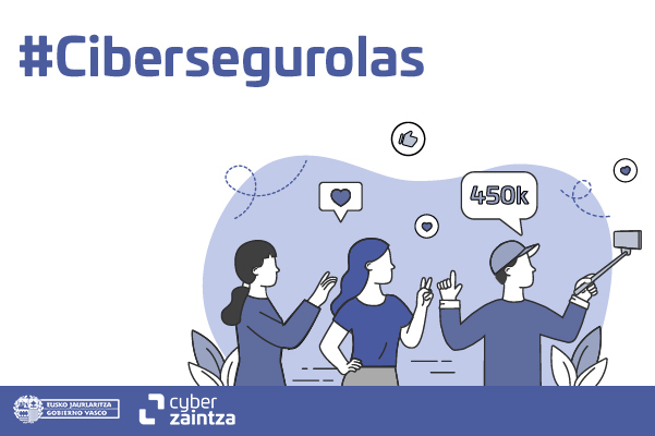 Dibujo de varias personas grab&aacute;ndose con un m&oacute;vil siguiendo las pautas de Netiqueta, perteneciente a la campa&ntilde;a #Cibersegurolas.