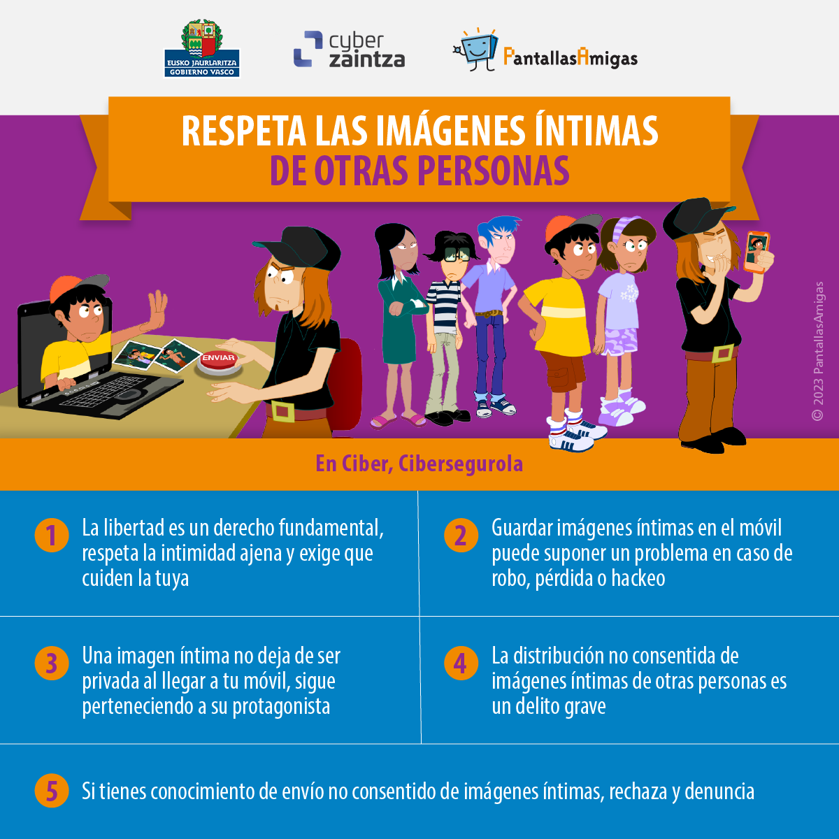Infograf&iacute;a con recomendaciones para prevenir el ciberacoso.