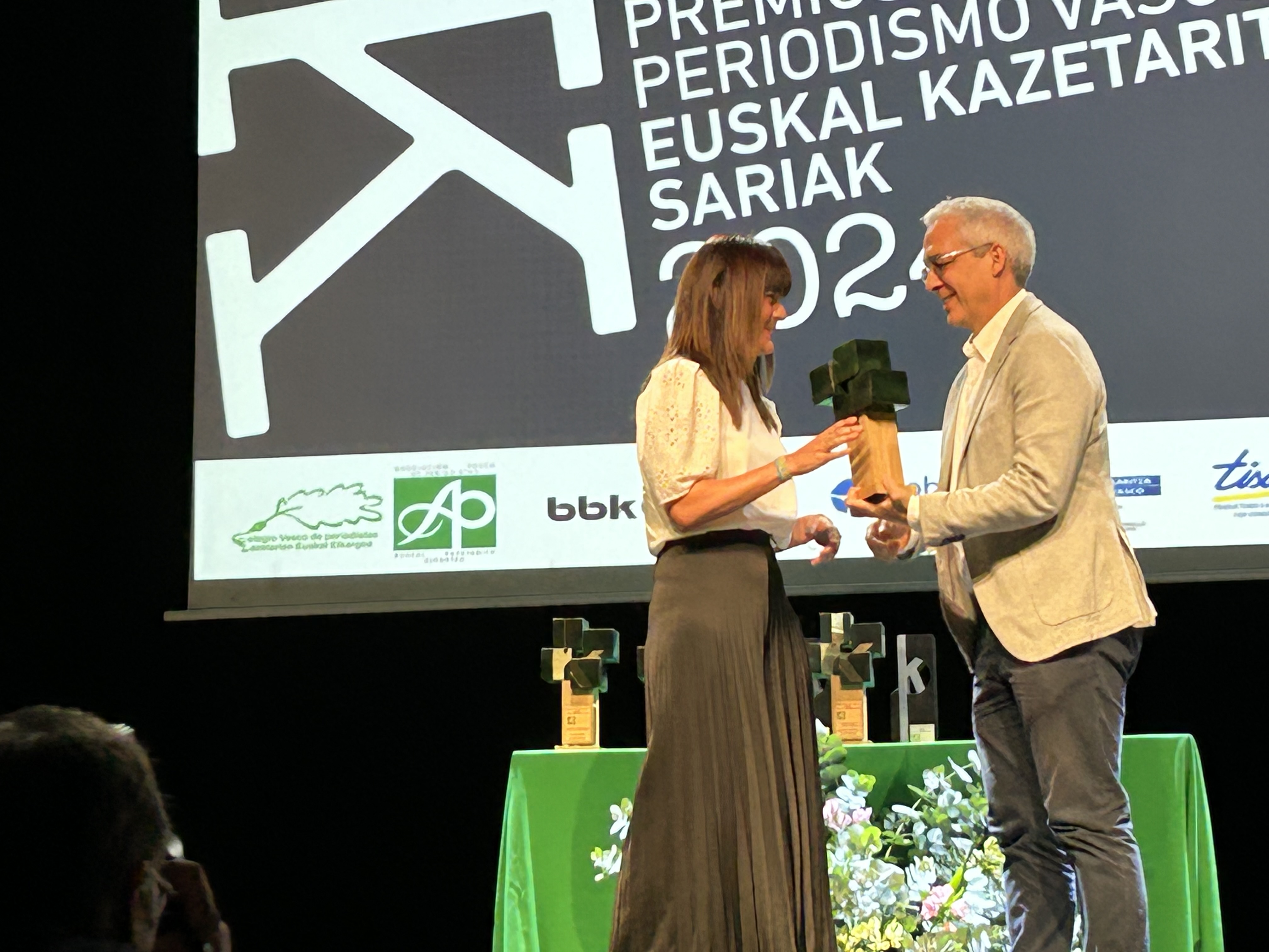 Javier Di&eacute;guez, Cyberzaintzako Zuzendari Nagusia, 2024ko Euskal Kazetaritza Sarien banaketa ekitaldian.