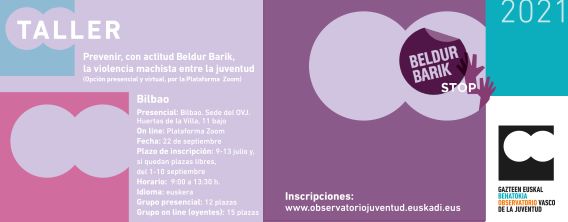 Taller: Prevenir, con actitud Beldur Barik, la violencia machista entre la juventud