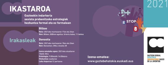 Ikastaroa: Gazteekin indarkeria sexista prebenitzeko estrategiak hezkuntza formal eta ez formalean