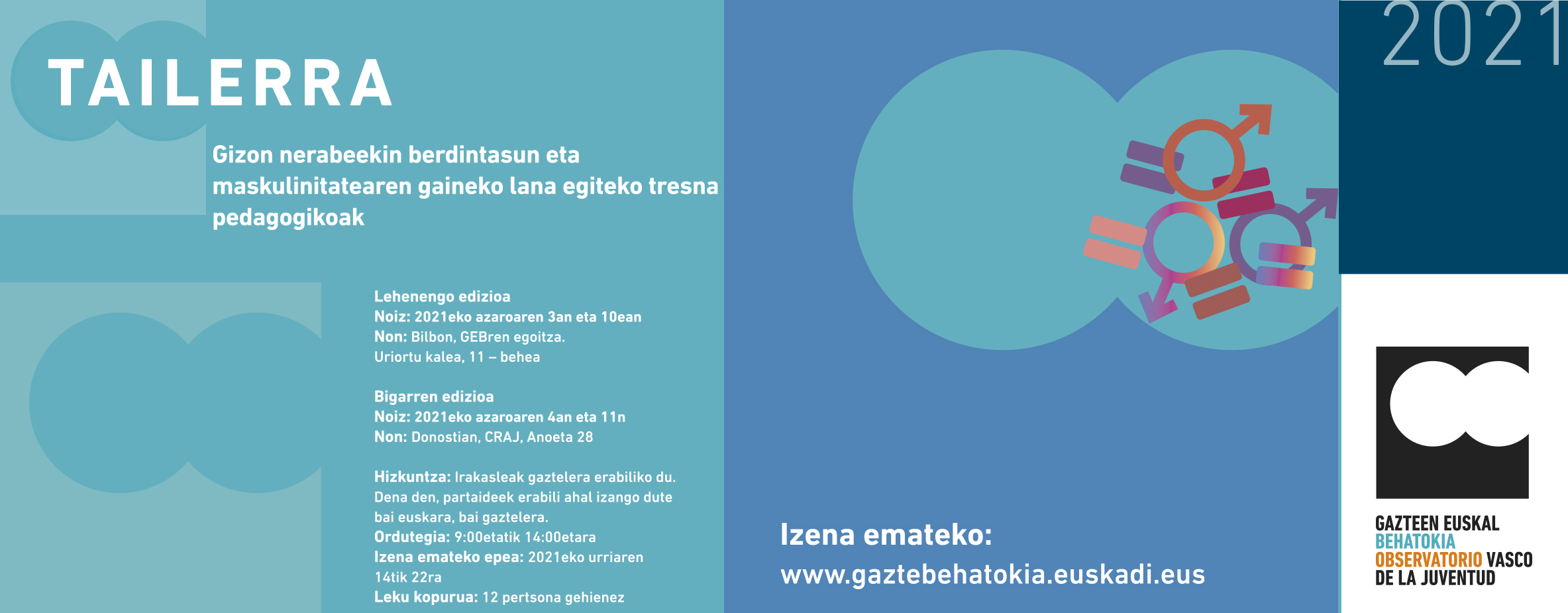 Gizon nerabeekin berdintasun eta maskulinitatearen gaineko lana egiteko tresna pedagogikoak tailerra