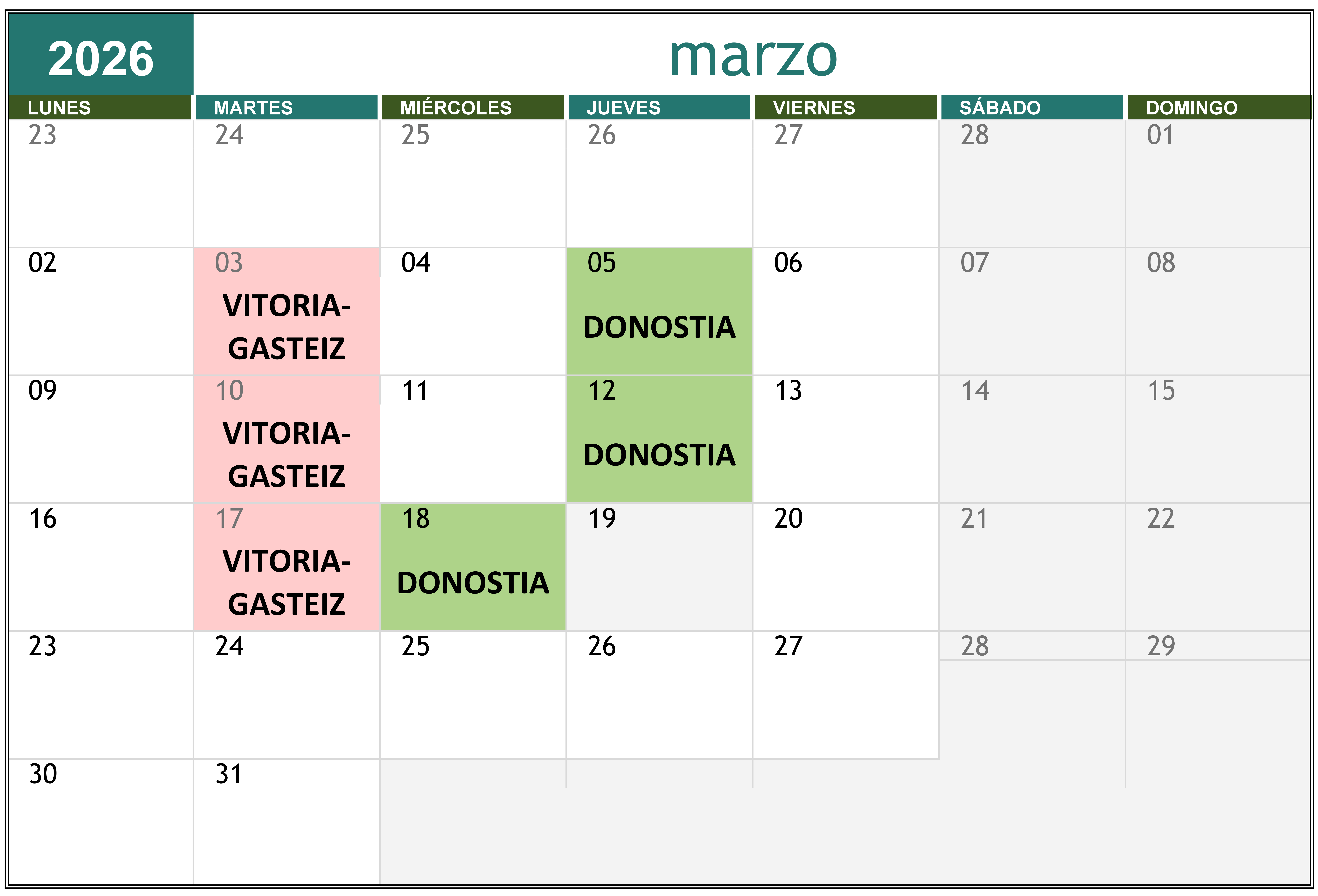 Calendario