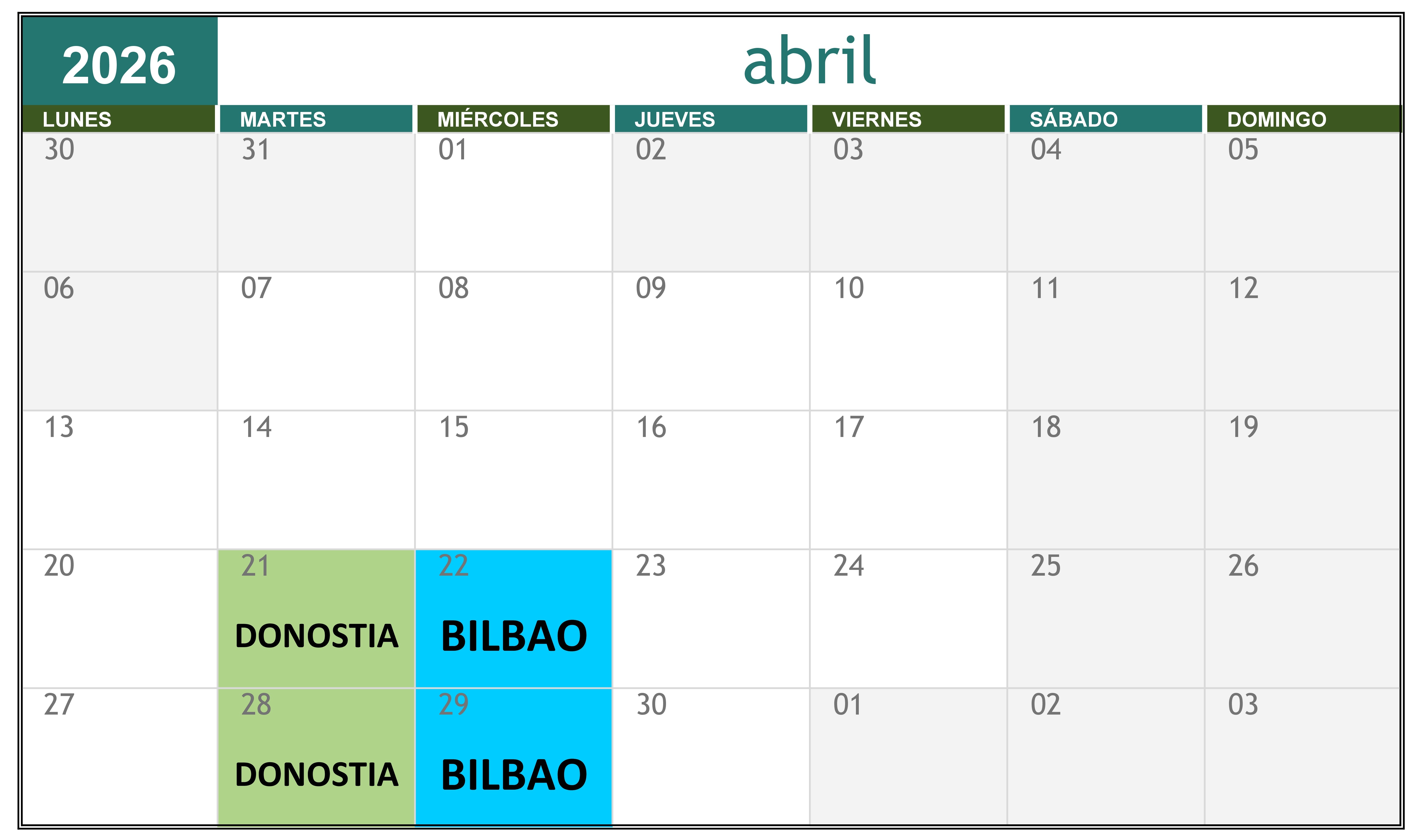Calendario