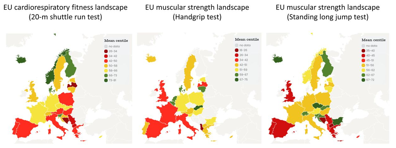 Nuevos valores de referencia para Europa para la medir la condici&oacute;n f&iacute;sica
