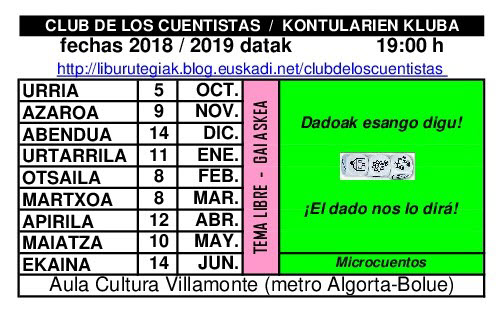 Imagen del calendario 2018/2019